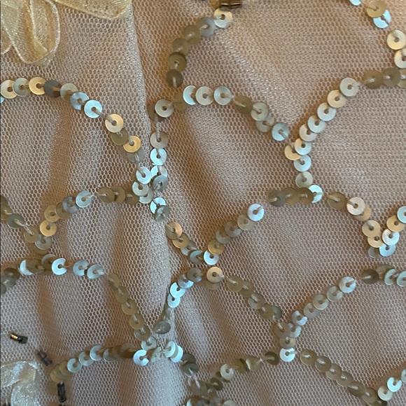 Sue Wong cream lace bead sequin evening cocktail dress 8 - Picture 12 of 15